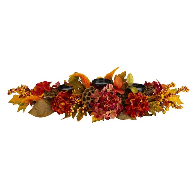 32" Fall Hydrangea Candelabrum