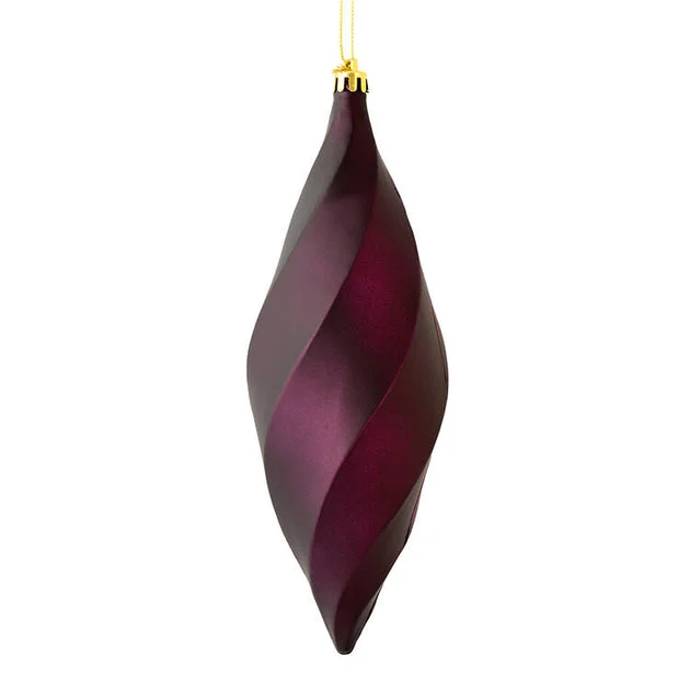 8" Plum Matte Swirl Finials 6 Per Bag