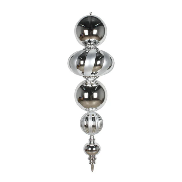 54" Silver Shiny/Matte Finial