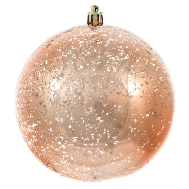 6" Rose Gold Shiny Mercury Balls 4 Per Bag