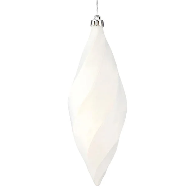 8" White Matte Swirl Finials 6 Per Bag