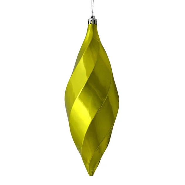 8" Lime Shiny Swirl Finials 6 Per Bag