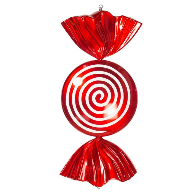 37" Red-White Peppermint Spiral Candy Ornament