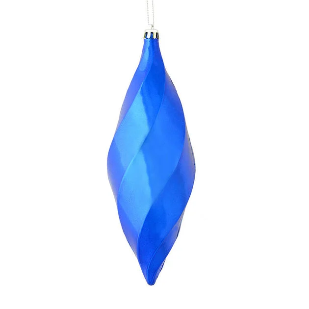 8" Blue Shiny Swirl Finials 6 Per Bag