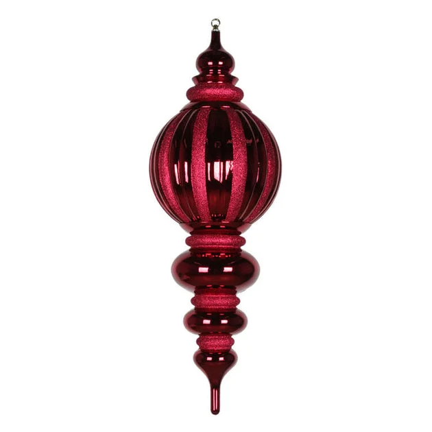35" Burgundy Shiny Glitter Finial