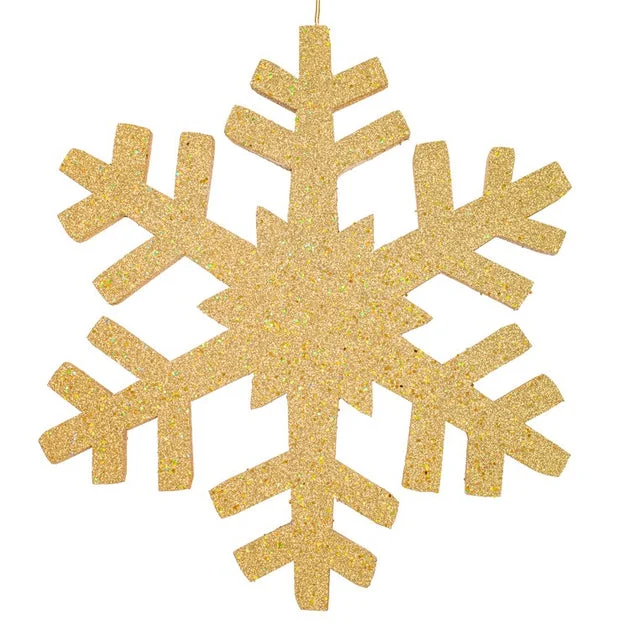24" Gold Glitter Snowflake Outdoor Decor
