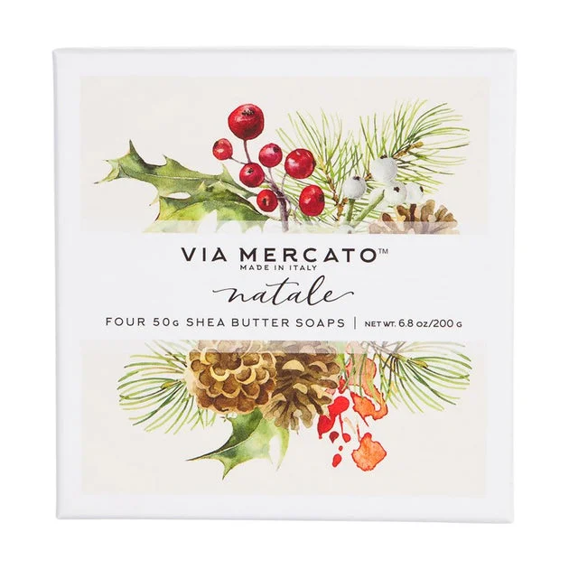Via Mercato Natale Soap 50G Four-Piece Gift Set