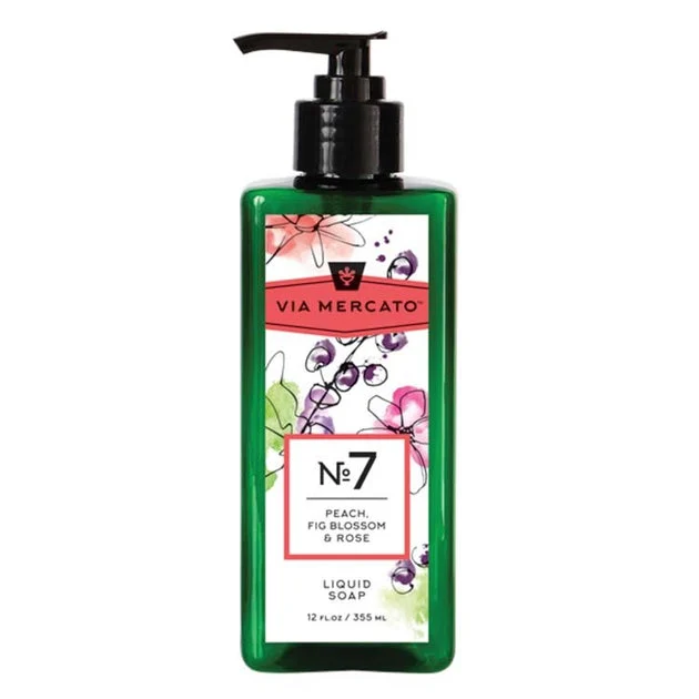 Via Mercato Liquid Hand Soap No 7 - Peach, Fig Blossom & Rose