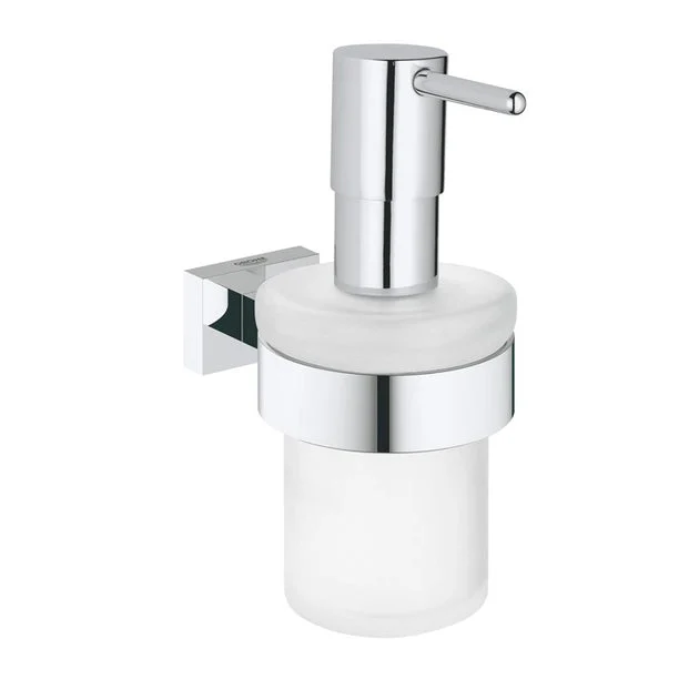 Essentials Cube Wall-Mount Pump Soap Dispenser with Holder