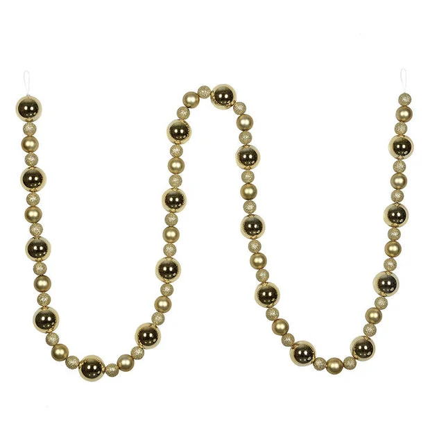 9' Champagne Assorted Ball Garland