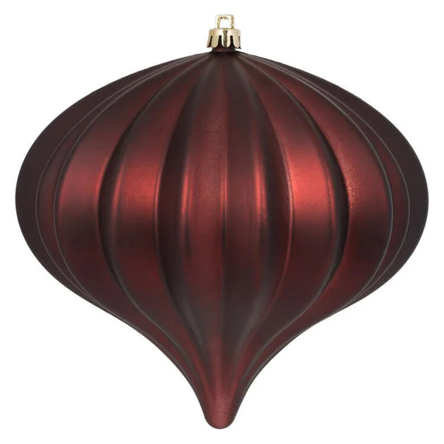 5.5" x 5.7" Burgundy Matte Onion Christmas Ornaments 3 Per Bag