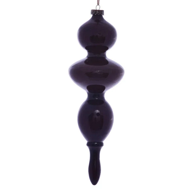 14" Burgundy Wood Grain Bubble Finial Ornaments 3 Per Pack