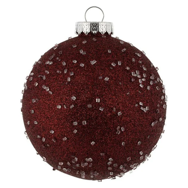 8" White Ice Ball Ornaments 2 Per Bag