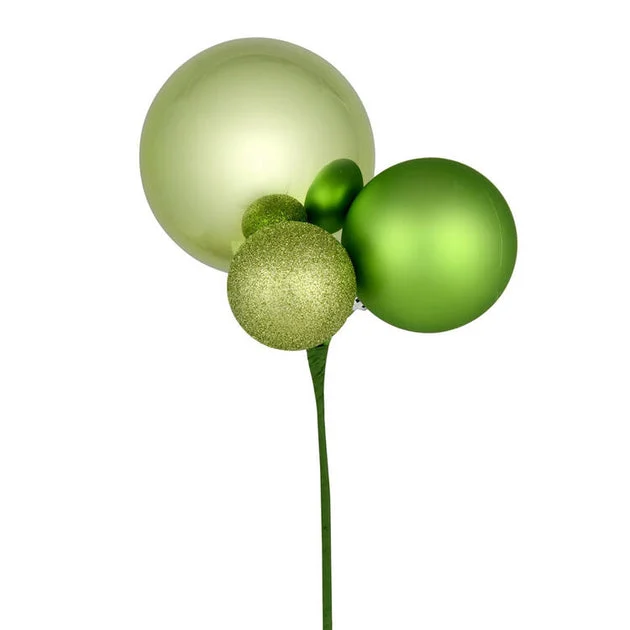 18" Celadon Ball Ornament Picks 3 Per Bag