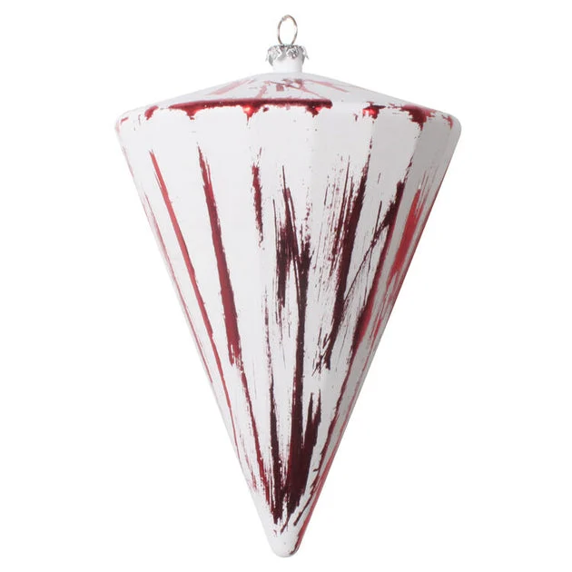 6" Red Brushed Cone Ornaments 4 Per Bag