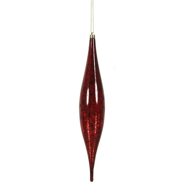 13" Burgundy Mercury Rain Drop Ornaments 2 Per Bag