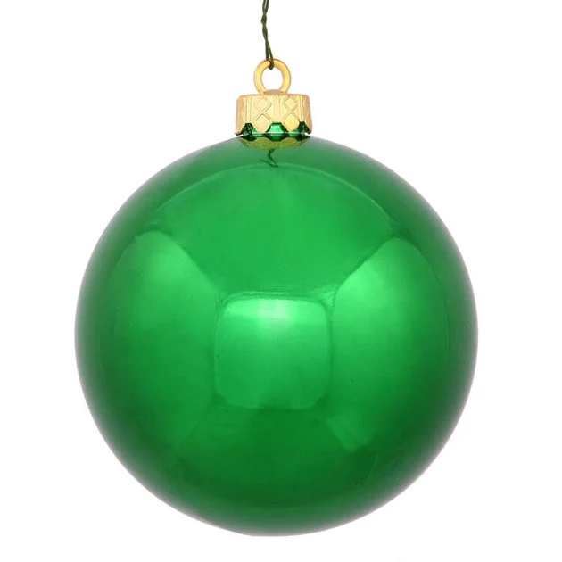 3" Green Shiny Ball Christmas Ornaments 32 Per Box