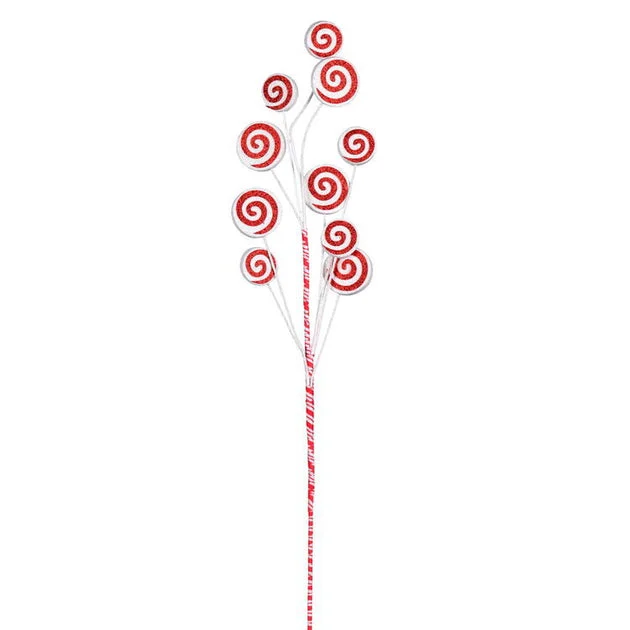 10" x 20" Red/White Swirls Sprays 6 Per Bag