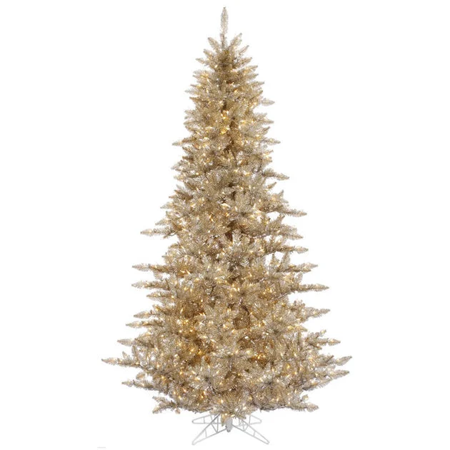 4.5' Pre-Lit Champagne Fir Artificial Christmas Tree with 250 Warm White LED Lights