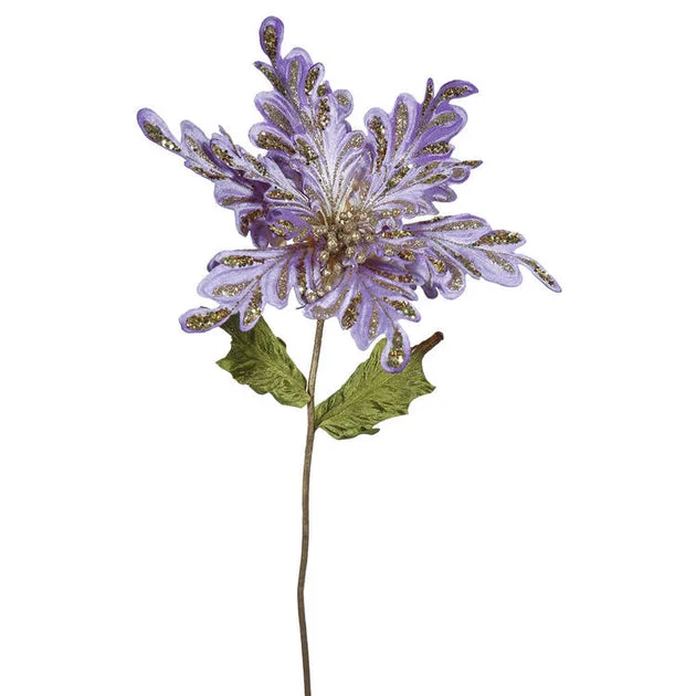 31" Violet Velvet Poinsettia Artificial Christmas Picks 3 Per Bag