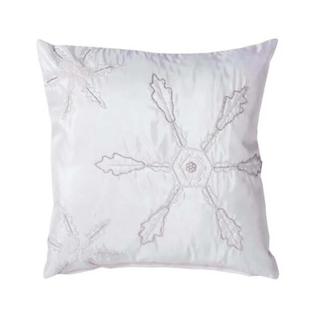 Beaded Snowflakes 18" x 18" Throw Pillow with Insert
