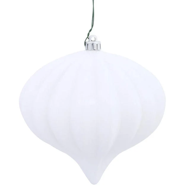 5.5" x 5.7" White Shiny Onion Christmas Ornaments 3 Per Bag