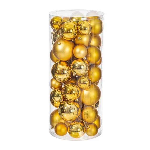 2.4"/3"/4" Gold Shiny/Matte Ball Christmas Ornaments 50 Per Box