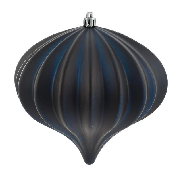 5.5" x 5.7" Midnight Blue Matte Onion Christmas Ornaments 3 Per Bag