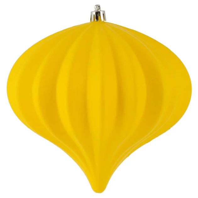 5.5" x 5.7" Yellow Matte Onion Christmas Ornaments 3 Per Bag