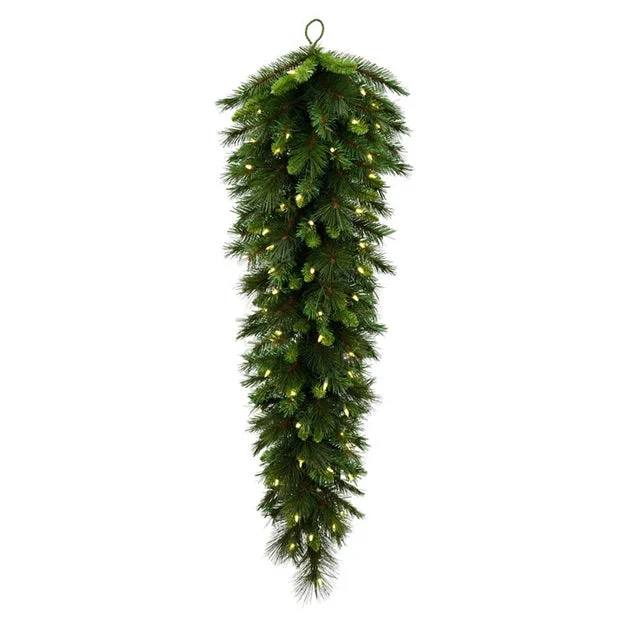 36" Pre-Lit Bangor Mixed Pine Teardrop with 50 Warm White Dura-Lit LED Mini Lights
