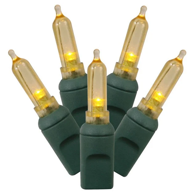 100-Count Yellow Italian LED Christmas Light Strand on 34' Green Wire