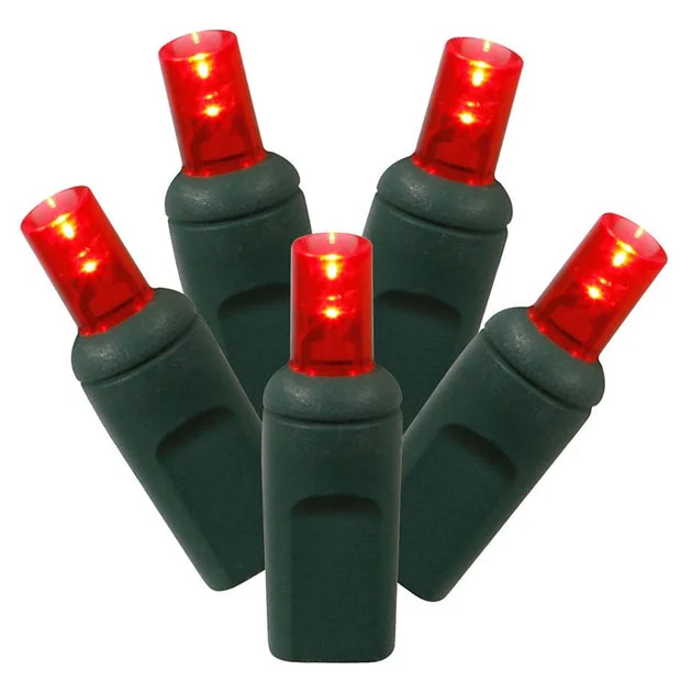 70-Count Red Wide-Angle LED Christmas Light Strand on 35' Green Wire