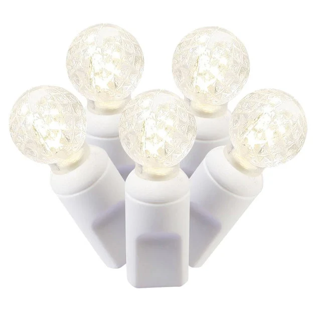 100-Count Warm White G12 LED Christmas Light Strand on 34' White Wire