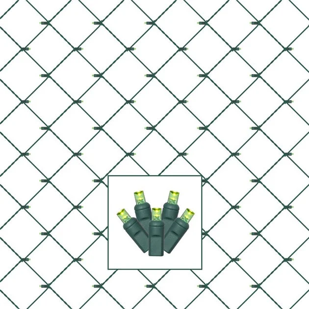 120-Count Lime Wide-Angle LED Net Lights on Green Wire