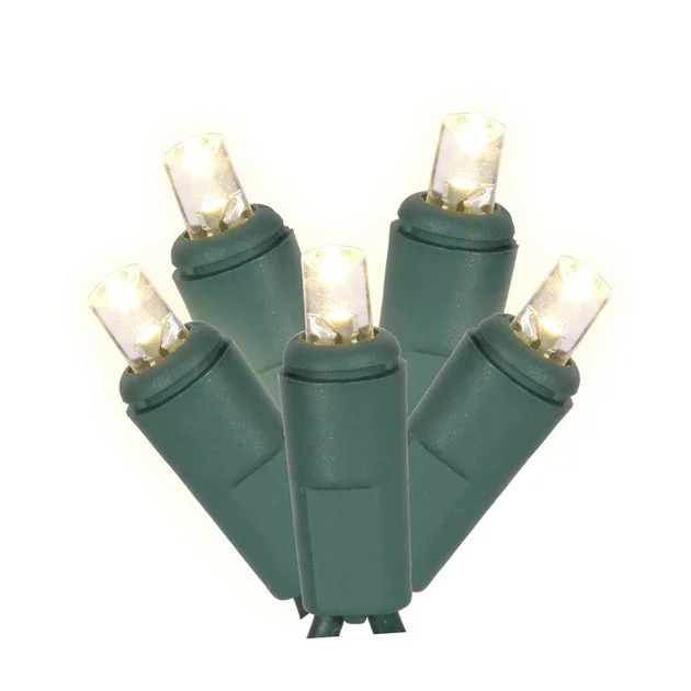 50-Count Warm White Twinkle Wide-Angle LED Christmas Light Strand on 25' Green Wire