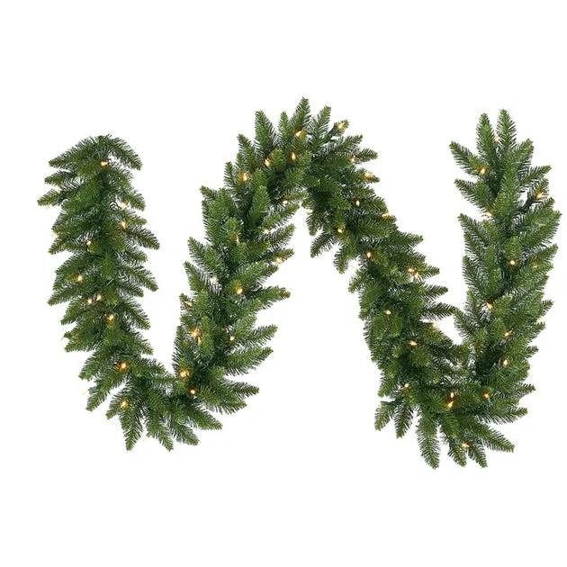 9' x 12" Pre-Lit Camden Fir Artificial Christmas Garland with 50 Warm White LED Lights