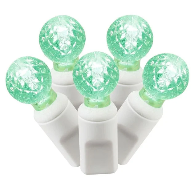 100-Count Green G12 LED Christmas Light Strand on 34' White Wire