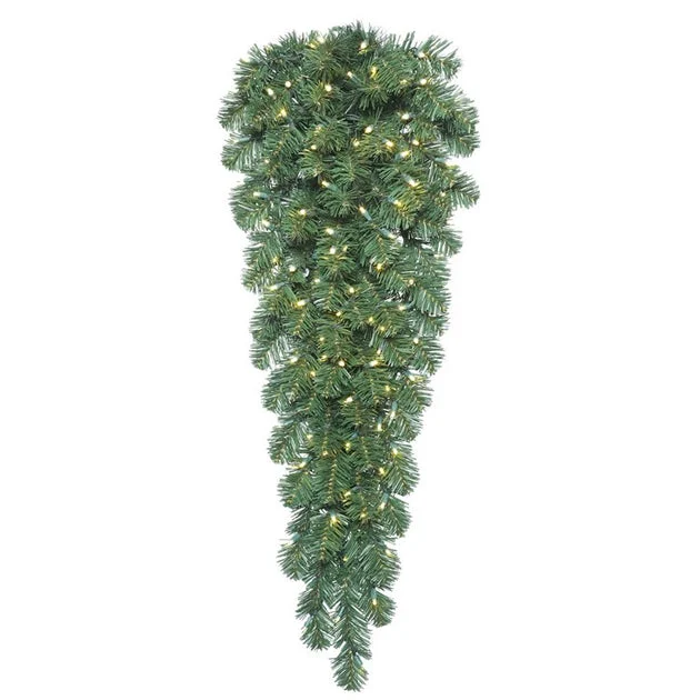 48" Pre-Lit Oregon Fir Artificial Christmas Teardrop with 100 Warm White LED Lights