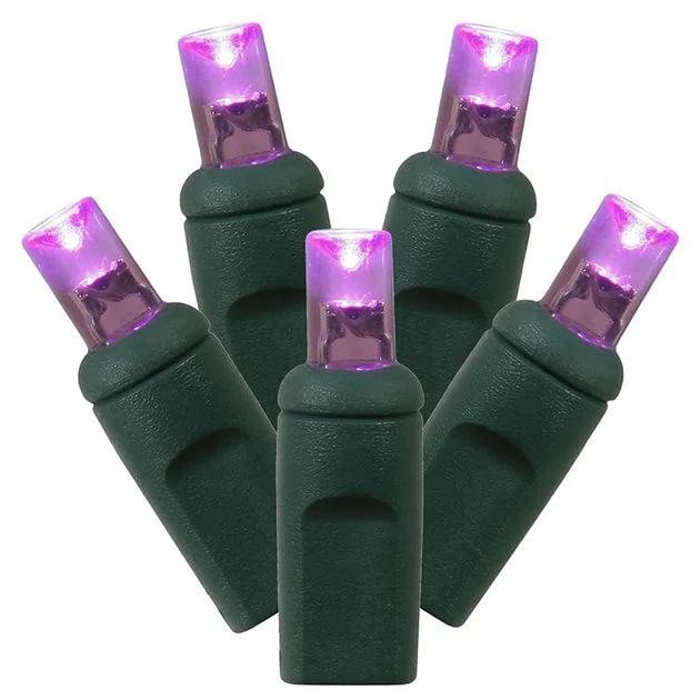 50-Count Purple Twinkle Wide-Angle LED Christmas Light Strand on 25' Green Wire