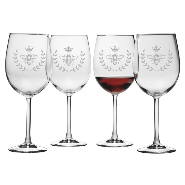 Vintage Bee Wine Glass Set