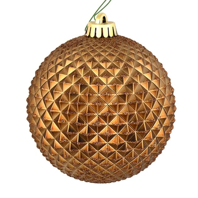 6" Mocha Durian Glitter Balls 4 Per Bag