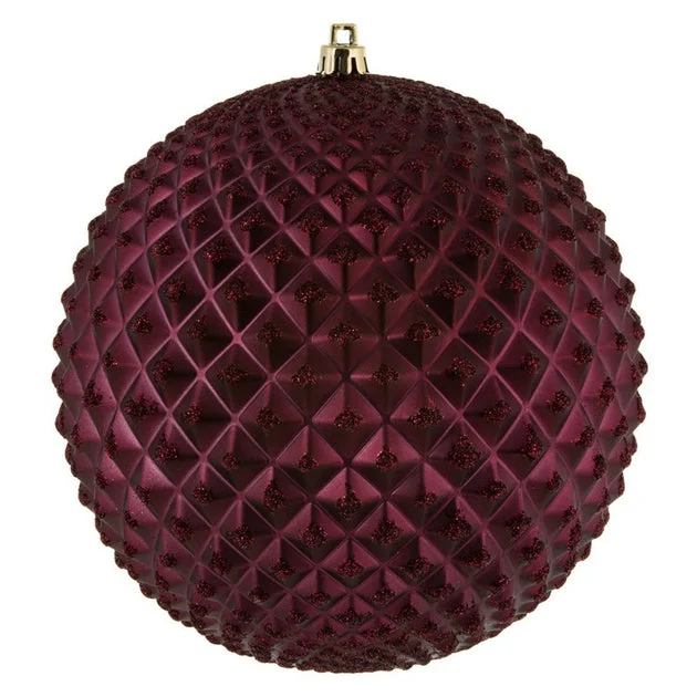 6" Wine Durian Glitter Balls 4 Per Bag