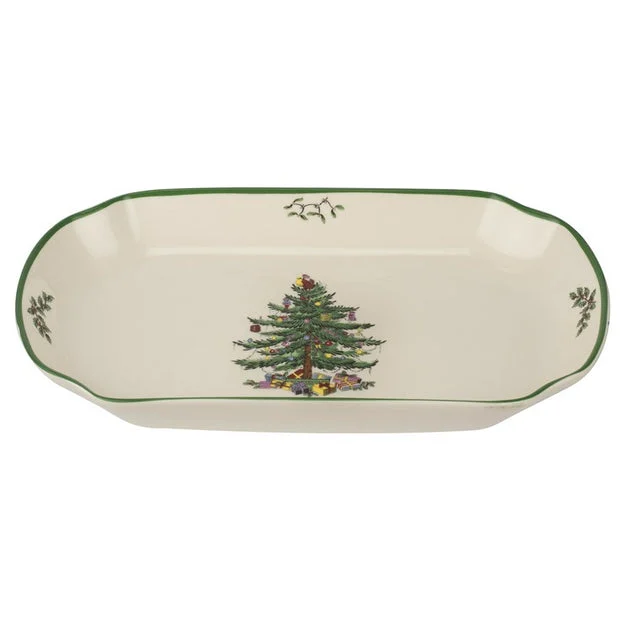 Spode Christmas Tree Rectangular Scalloped Tray
