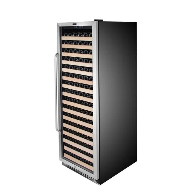 166-Bottle Built-in Stainless Steel Compressor Wine Refrigerator with Display Rack and LED display