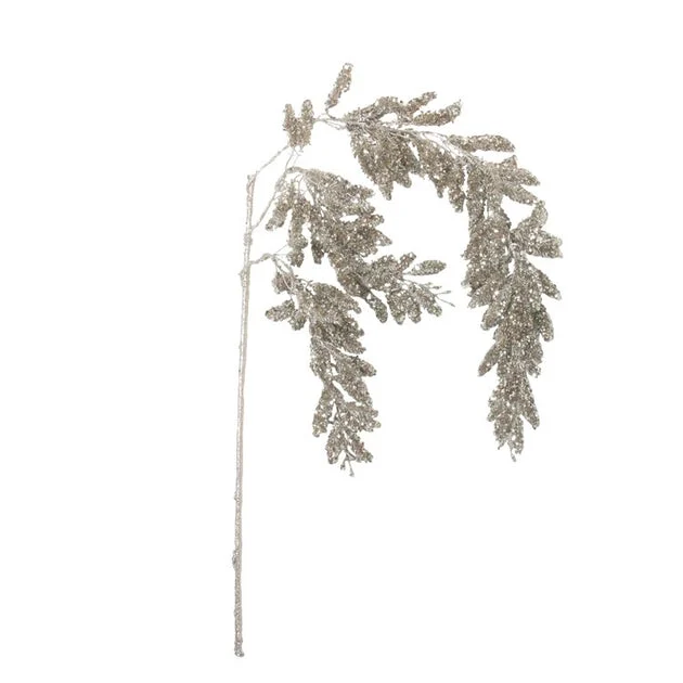 48" Champagne Glitter Hanging Pine Artificial Christmas Spray