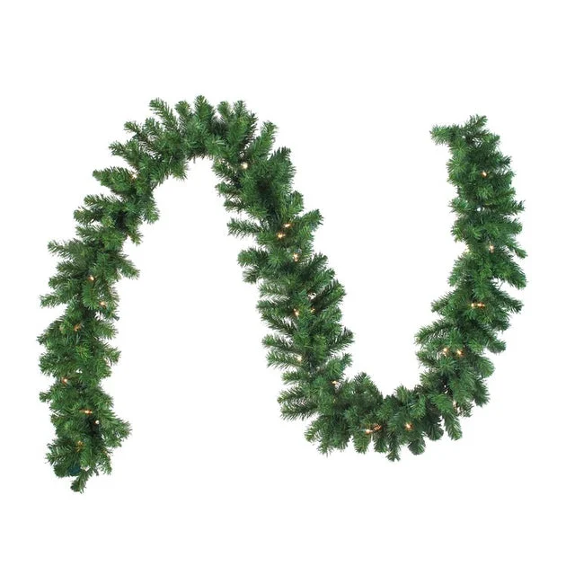 9' x 10" Pre-Lit Oak Creek Pine Artificial Christmas Garland - Clear Lights