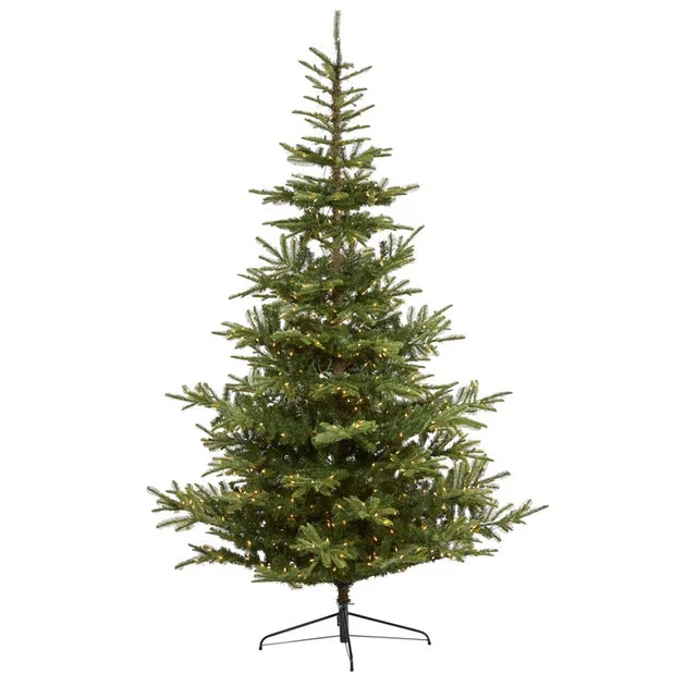 9' Layered Washington Spruce Artificial Christmas Tree with 750 Clear LED Lights and 2055 Bendable Branches