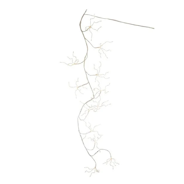6-Foot White Bark Garland with Warm White Fairy Lights