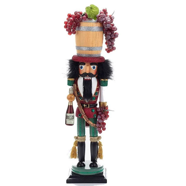 18.9" Hollywood Wine Barrel Hat Nutcracker