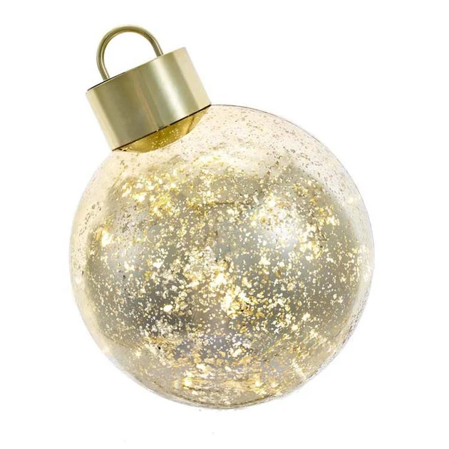 200mm Battery-Operated Plastic LED Golden Ball Table-Piece